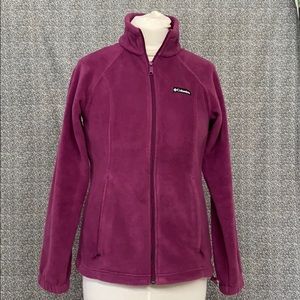 Columbia fleece zip jacket plum color sz S